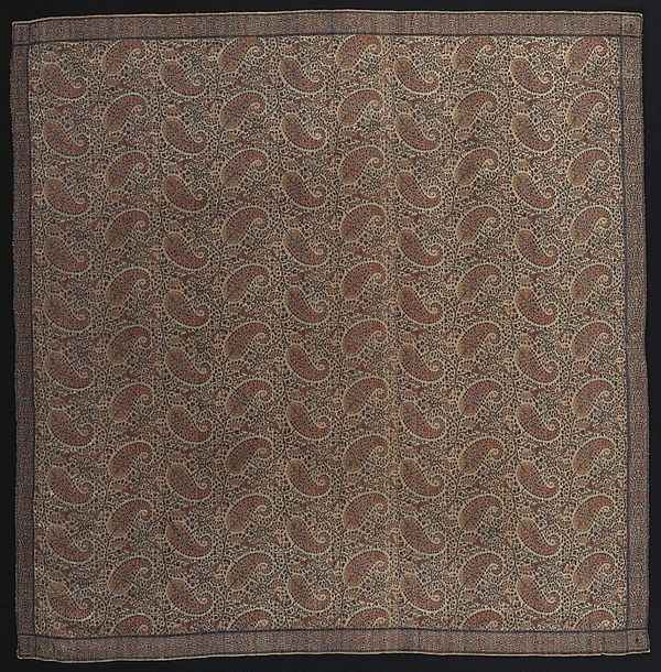 Shawl made in Paisley, Scotland, in imitation of Kashmir shawls, c. 1830