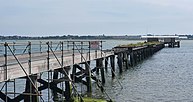 The pier under restoration in 2021