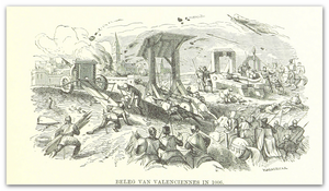 Siege of Valenciennes in 1006, illustration (1885). Siege of Valenciennes 1006.png