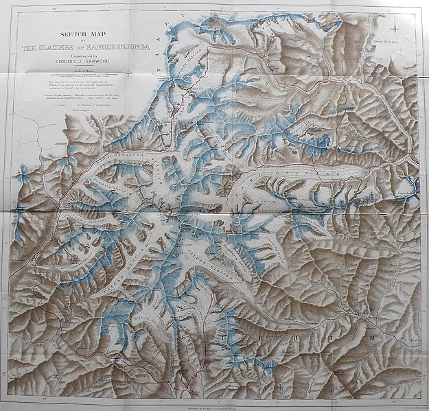 File:Sketch Map of the glaciers of Kangchenjunga by Edmund J. Garwood, 1903 (cropped).jpg