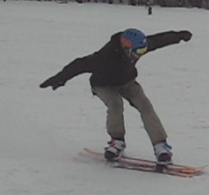 A snowglider in action