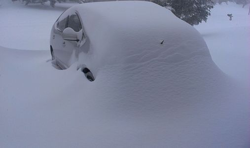 Snowzilla: A car in snow, Montgomery County.