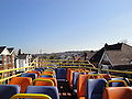 The interior of Southern Vectis' 643 Sir Richard's Cove(K743 ODL), a Leyland Olympian/Northern Counties Palatine 1 operating the Binstead and Haylands shuttle service. King's Road in Binstead can be seen behind.