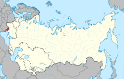 Lokasi RSS Moldavia (merah) dalam Uni Soviet.