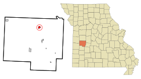 St. Clair County Missouri Incorporated and Unincorporated areas Lowry City Highlighted.svg