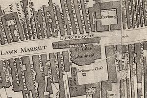 The Luckenbooths shown on a plan of Edinburgh in 1784 (See also external link at foot of page) St. Giles from Kincaid 1784.jpg