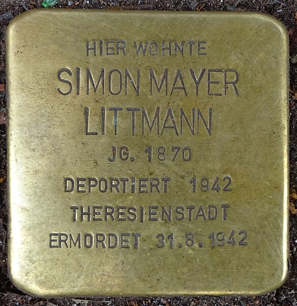 File:Stolperstein Altonaer Straße 8 (Simon Mayer Littmann) in Hamburg-Sternschanze.jpg