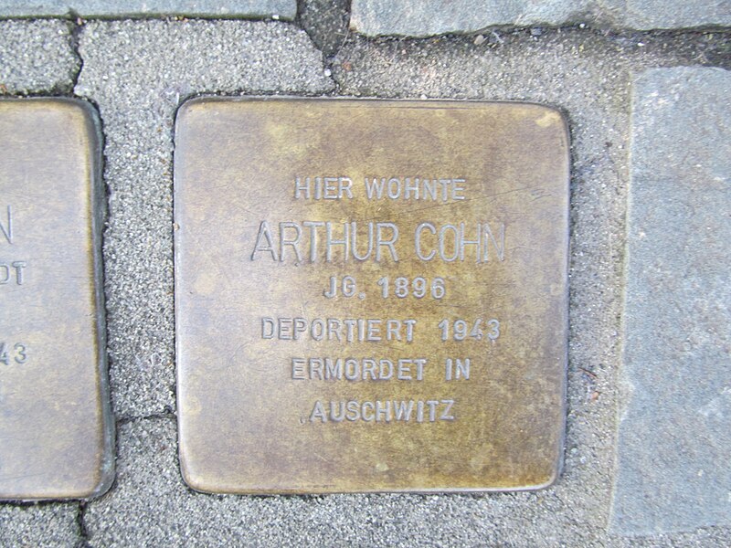 File:Stolperstein Arthur Cohn, 1, Klausstraße 10, Bad Hersfeld, Landkreis Hersfeld-Rotenburg.jpg