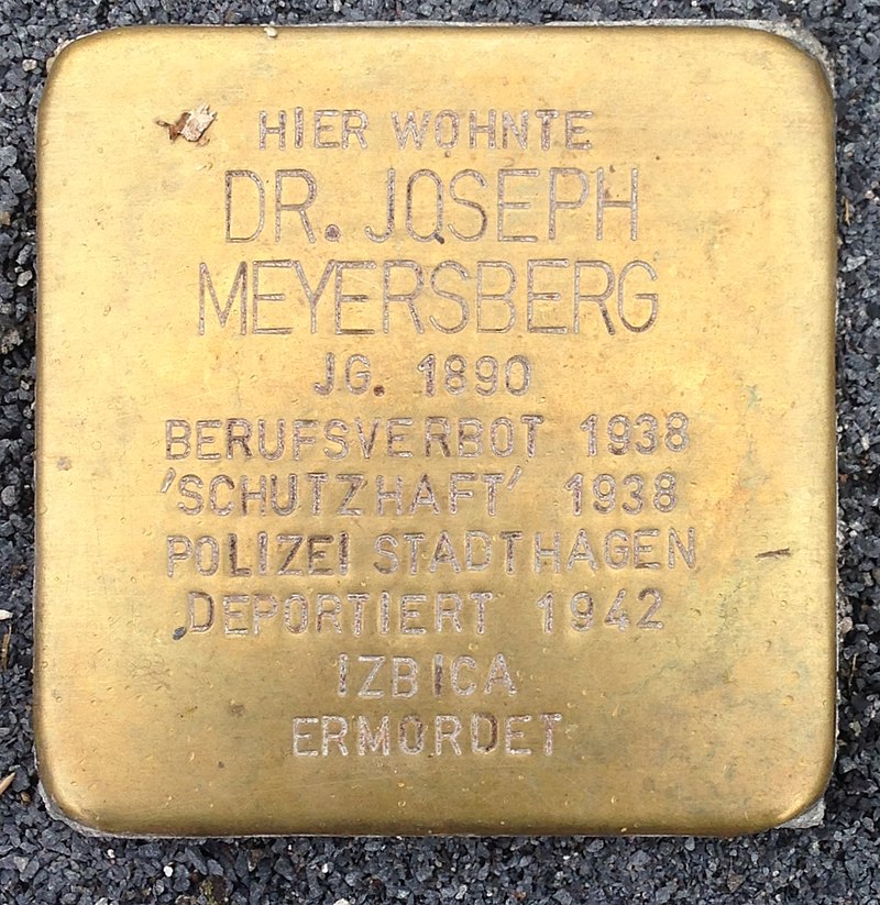 Stolperstein Obernkirchen Vehlener Straße 61 Joseph Meyersberg