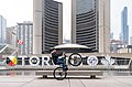 Stunt cyclist at Nathan Phillips Square