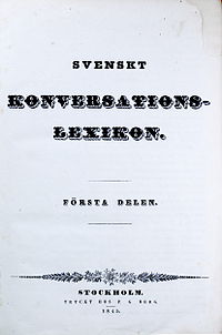 Svenskt konversationslexikon 1845 titelsida.jpg