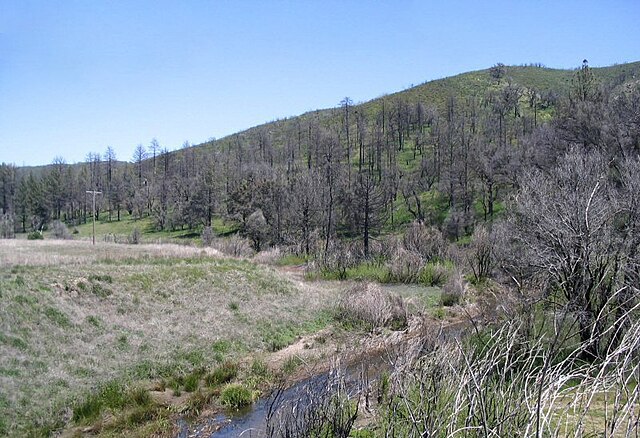 The river's upper reaches near State Route 79