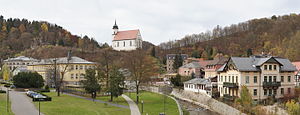 Tharandt in Sachsen mit Blick auf Bergkirche