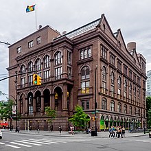 Cooper Union at Astor Place, one of Lower Manhattan's most storied buildings, where Abraham Lincoln gave his famed Cooper Union speech on February 27, 1860 The Cooper Union's Foundation Building - North Side (48072759802).jpg