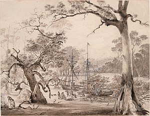 The Enterprise at the founding of Melbourne, 29 August 1835.jpg