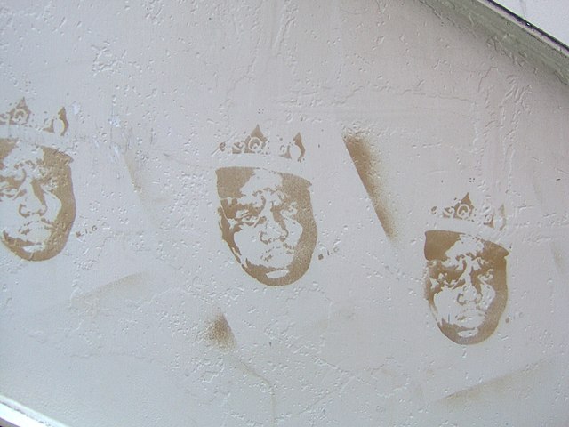 A stencil of the Notorious B.I.G. in Asakusa, Tokyo