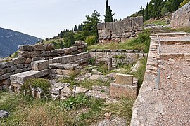 The Treasury of the Sicyonians on the Sacred Way at the Sanctuary of Apollo (Delphi) on October 4, 2020.jpg