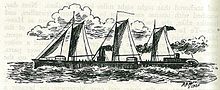 The 300 ton, stern wheel gunboat Pioneer, 1863-1866, was New Zealand's first purpose-built warship The river gunboat pioneer.jpg