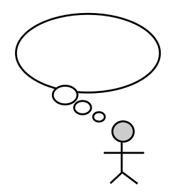 A "thought bubble" is an illustration depicting thought.