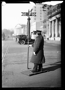 "GO - GO" Traffic officer, Washington, D.C., between 1915 and 1923. Photographer: Harris & Ewing.