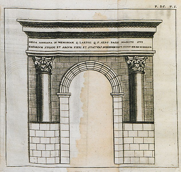 File:Triumphal arch of Aunia Meliana - Spon Jacob - 1678.jpg