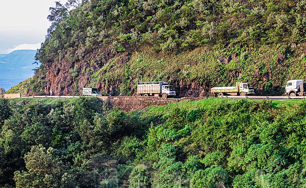 Trucks at the Rift Valley Escarpment by Kihara wa kigo