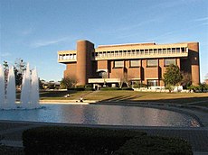 The John C. Hitt Library, with the Reflection Pond in the foreground UCFlibrary.jpg