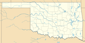 A map of Oklahoma showing the location of Greenleaf State Park