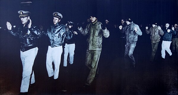 Photo of captured crew, on display in war museum in Pyongyang.