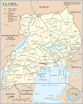 Kaart van Oeganda