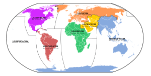 統合軍の地域管轄地図