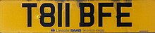 United Kingdom license plate T811 BFE.jpg
