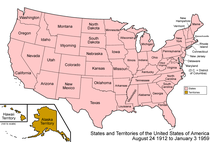 1912: Angrenzende USA, alle Bundesstaaten