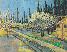 Van Gogh - Blühender Obstgarten von Zypressen umgeben1.jpeg