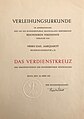 Verleihungsurkunde Verdienstkreuz 1953