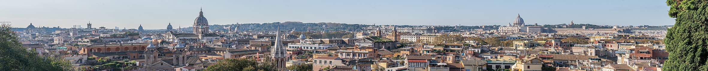 View of Rome seen from Viale della Trinità dei Monti