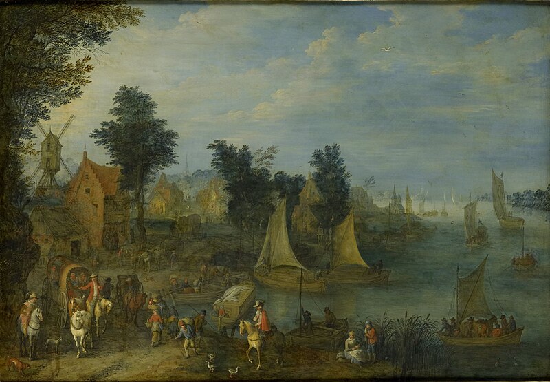 File:Village on the Bank of a River by Joseph van Bredael Rijksmuseum Amsterdam SK-A-59.jpg