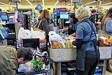 Panic buying at a grocery store in Claremont, California on March 13 Virus Scare Hoarding.jpg