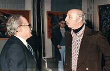 Umberto Mastroianni a destra Premio Imperiale 1989