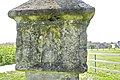 English: North alcove with the relief of a holy bishop on the Burgfried pillar Deutsch: Nordseitige Nische mit dem Relief eines heiligen Bischofs auf der Burgfriedsäule