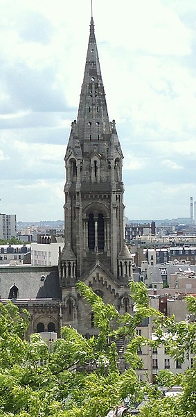 File:Vue de Notre-Dame-de-la-Croix Ménilmontant depuis le 2ème étage de 22 Rue Piat, Belleville.JPG