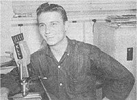 Jennings during a broadcast of his show on KLLL in 1958