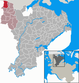 Poziția Weesby pe harta districtului Schleswig-Flensburg