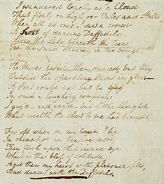 <span class="mw-page-title-main">I Wandered Lonely as a Cloud</span> Lyric poem by William Wordsworth