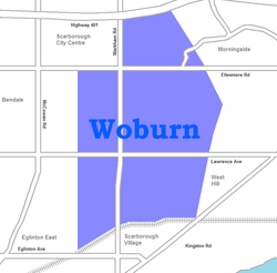 Umístění Woburn