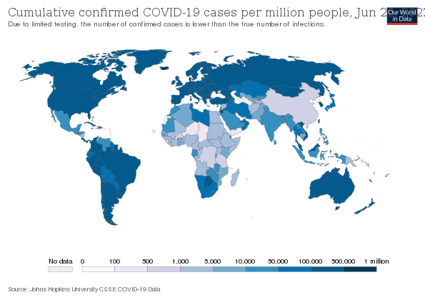 Total confirmed cases of COVID‑19 per million people[312]