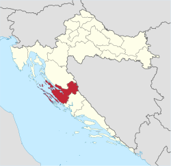 Zadar County within Croatia
