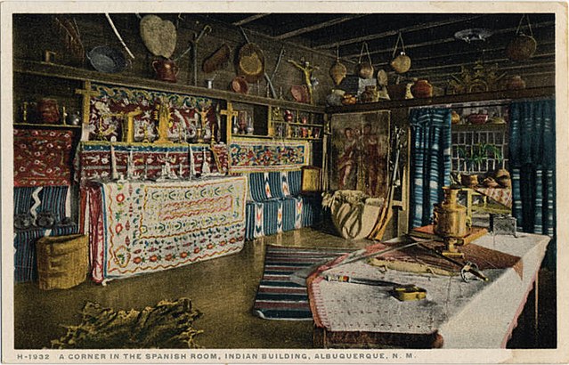A corner in the Spanish Room, Indian Building, Albuquerque, New Mexico