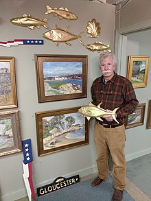 Topmast Studio (WORKSHOP) Salem Massachusetts (Salem, Massachusetts) John Pydynkowski, 23k gold leaf artist woodcarver. photographed at his studio just outside Boston.jpg