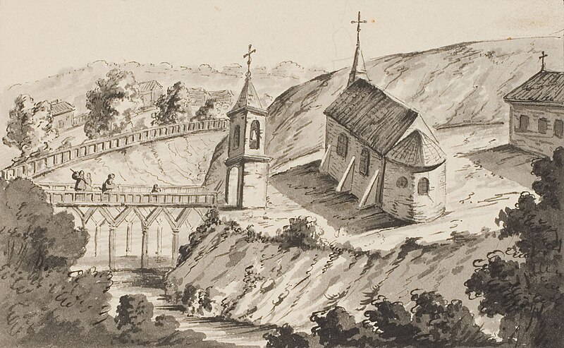 File:Łahojski zamak, Bazylanski. Лагойскі замак, Базылянскі (M. Januševič, 1850).jpg